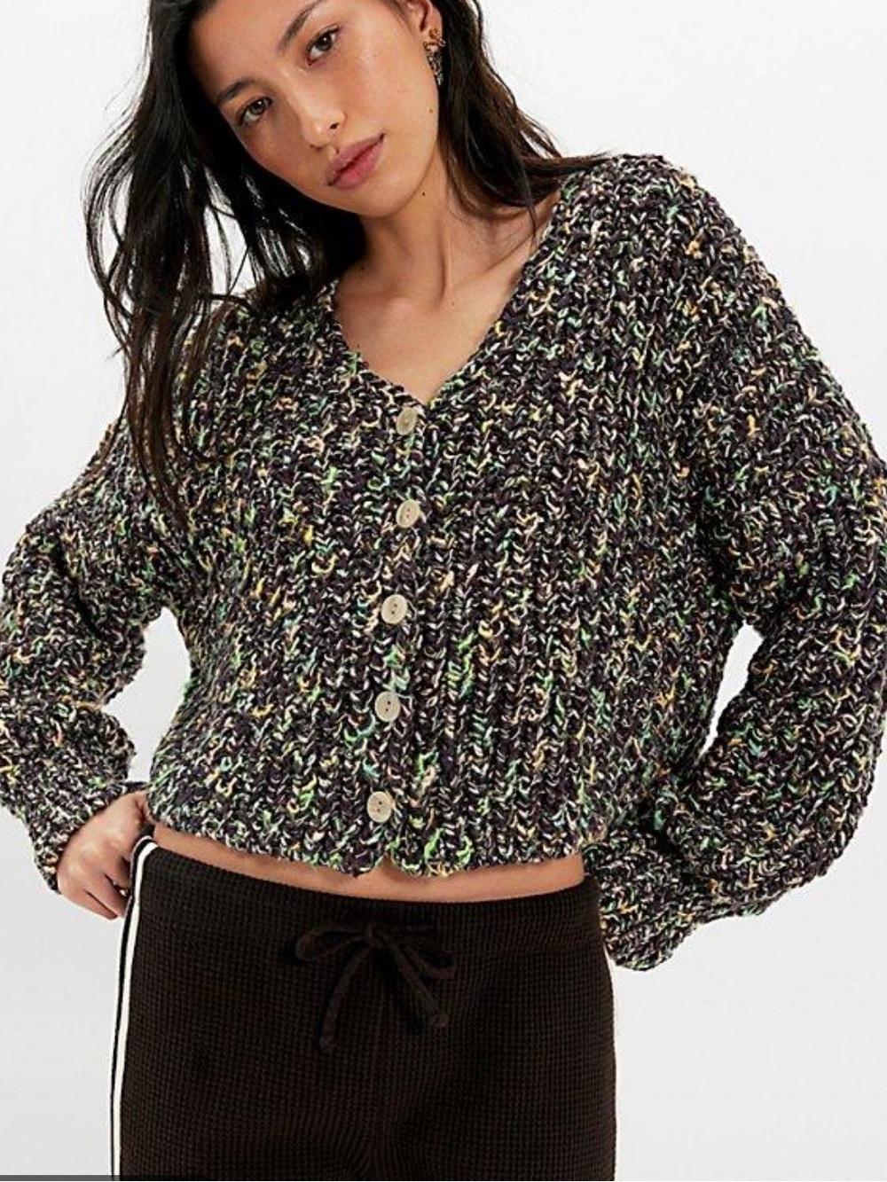 Free People Flea Market Cardi in Black